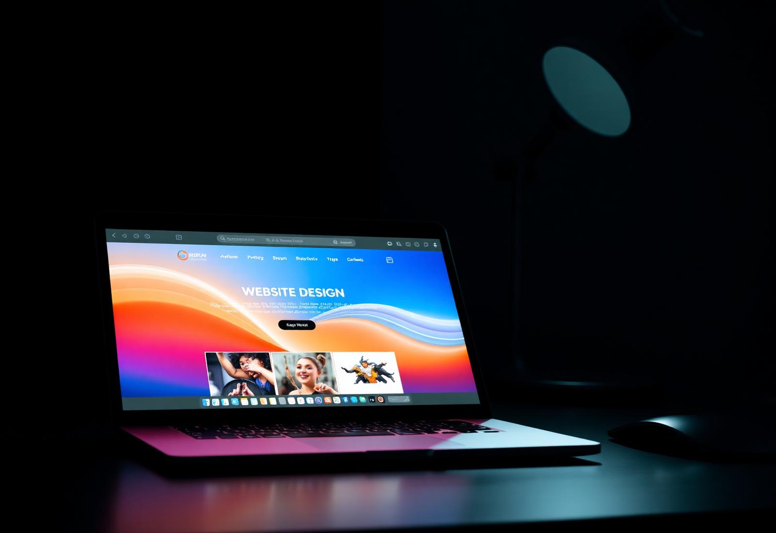 Sleek laptop displaying a modern website design