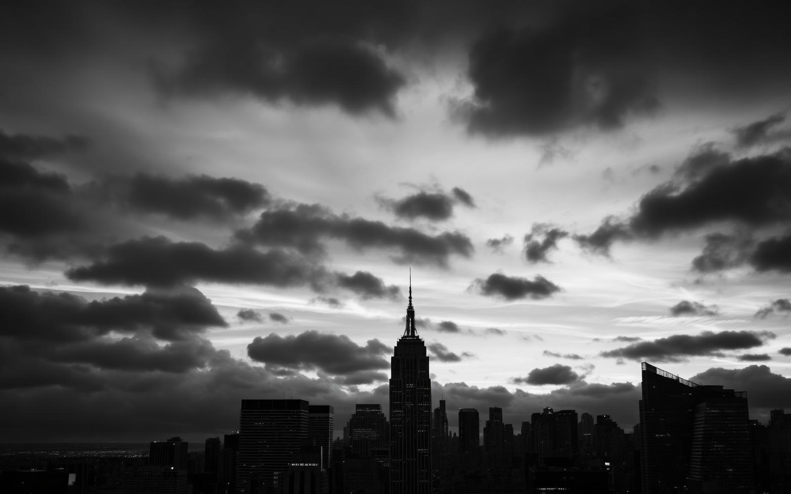 New York City skyline at dusk
